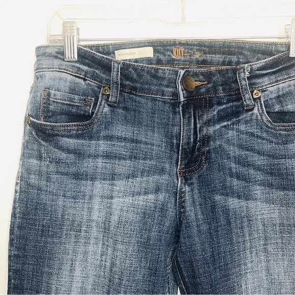 Kut From The Kloth Catherine Medium Wash Distressed Boyfriend Jeans 6 Women’s - Picture 3 of 14